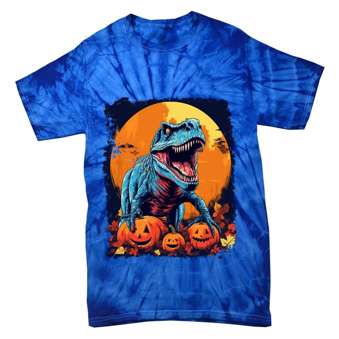 Halloween Vintage Dinosaur Trex Gift Tie-Dye T-Shirt