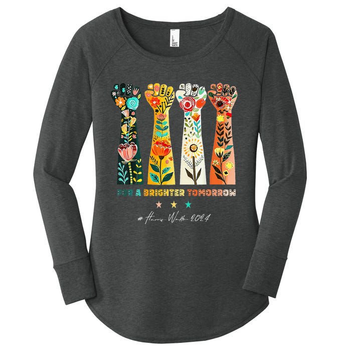 Hands Vote For A Brighter Tomorrow 2024 Women's Perfect Tri Tunic Long Sleeve Shirt