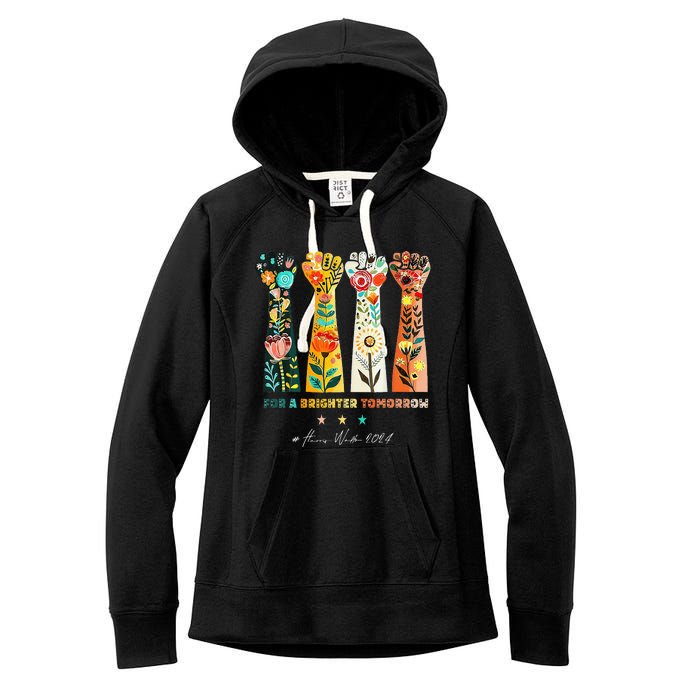 Hands Vote For A Brighter Tomorrow 2024 Women's Fleece Hoodie