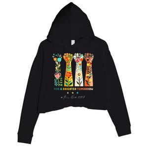 Hands Vote For A Brighter Tomorrow 2024 Crop Fleece Hoodie