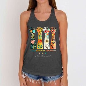 Hands Vote For A Brighter Tomorrow 2024 Women's Knotted Racerback Tank