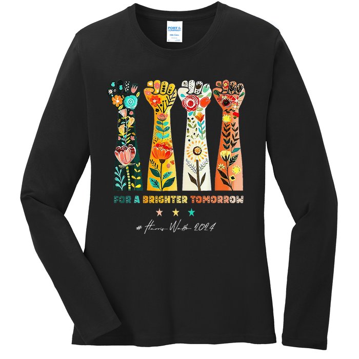 Hands Vote For A Brighter Tomorrow 2024 Ladies Long Sleeve Shirt