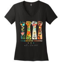 Hands Vote For A Brighter Tomorrow 2024 Women's V-Neck T-Shirt