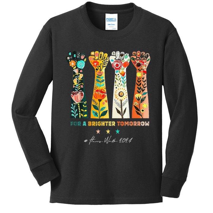 Hands Vote For A Brighter Tomorrow 2024 Kids Long Sleeve Shirt