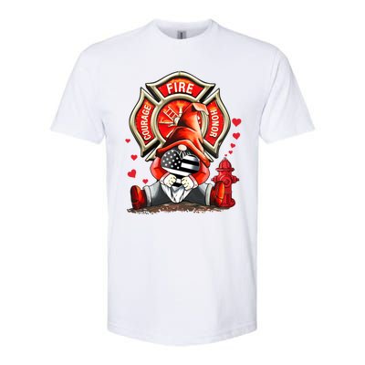 Happy Valentines Firefighter Gnome I Love My Firefighter Gift Softstyle® CVC T-Shirt