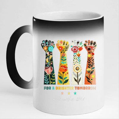 Hands Vote For A Brighter Tomorrow 2024 11oz Black Color Changing Mug