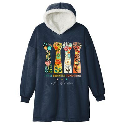 Hands Vote For A Brighter Tomorrow 2024 Hooded Wearable Blanket