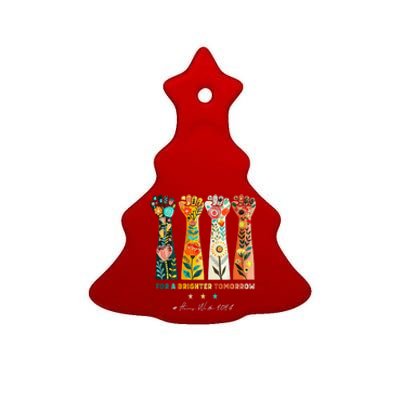 Hands Vote For A Brighter Tomorrow 2024 Harris Waltz Ceramic Tree Ornament