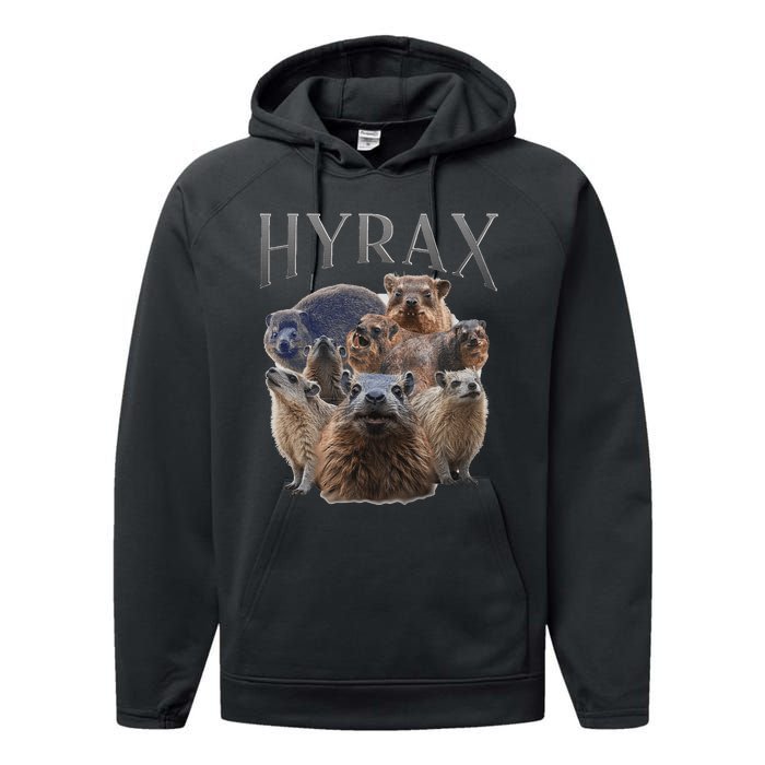 Hyrax Vintage Funny Hyrax Performance Fleece Hoodie