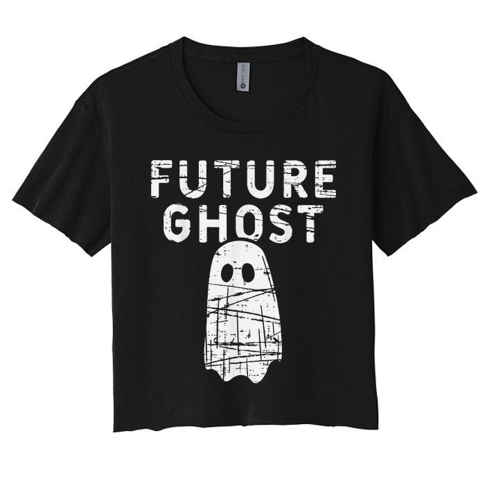 Haunted Visions Futuristic Halloween Ghost Costumes Women's Crop Top Tee