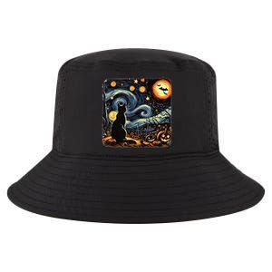 Halloween Van Gogh Starry Night Black Cat Pumpkins Bats Cool Comfort Performance Bucket Hat