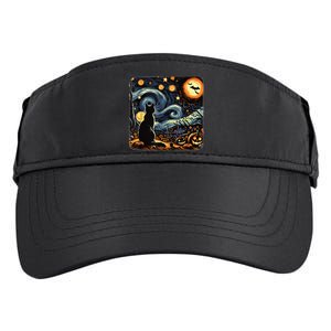 Halloween Van Gogh Starry Night Black Cat Pumpkins Bats Adult Drive Performance Visor