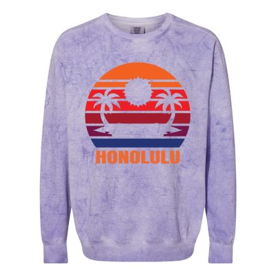 Honolulu Vacation Gift Colorblast Crewneck Sweatshirt