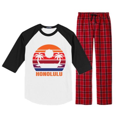 Honolulu Vacation Gift Raglan Sleeve Pajama Set