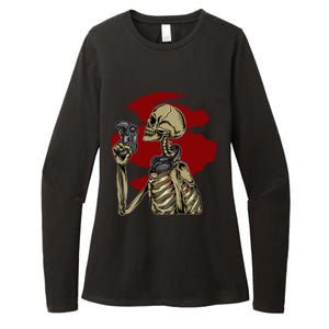 Halloween Video Game Skeleton Gamer Funny Costume For Gamer Gift Womens CVC Long Sleeve Shirt