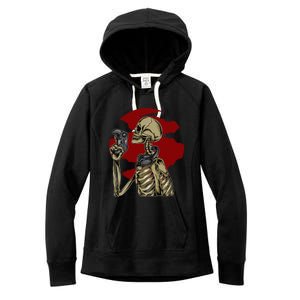 Halloween Video Game Skeleton Gamer Funny Costume For Gamer Gift Women's Fleece Hoodie