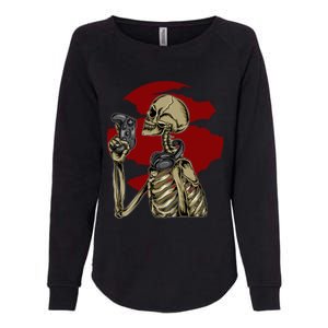 Halloween Video Game Skeleton Gamer Funny Costume For Gamer Gift Womens California Wash Sweatshirt