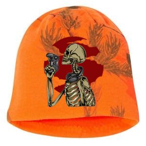 Halloween Video Game Skeleton Gamer Funny Costume For Gamer Gift Kati - Camo Knit Beanie