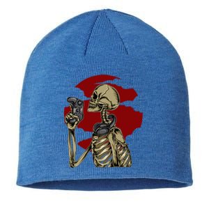 Halloween Video Game Skeleton Gamer Funny Costume For Gamer Gift Sustainable Beanie