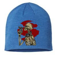 Halloween Video Game Skeleton Gamer Funny Costume For Gamer Gift Sustainable Beanie