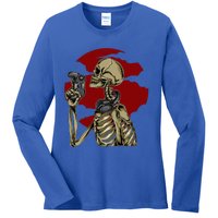 Halloween Video Game Skeleton Gamer Funny Costume For Gamer Gift Ladies Long Sleeve Shirt