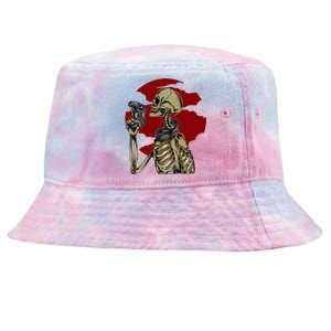 Halloween Video Game Skeleton Gamer Funny Costume For Gamer Gift Tie-Dyed Bucket Hat