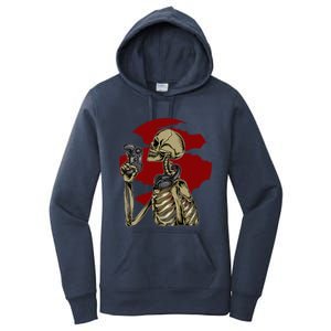 Halloween Video Game Skeleton Gamer Funny Costume For Gamer Gift Women's Pullover Hoodie