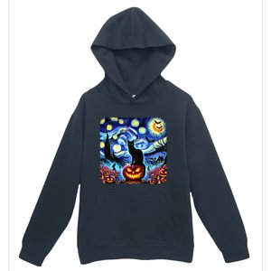 Halloween Van Gogh Starry Night Black Cat Pumpkins Bats Gift Urban Pullover Hoodie