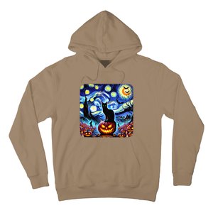 Halloween Van Gogh Starry Night Black Cat Pumpkins Bats Gift Hoodie