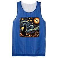 Halloween Van Gogh Starry Night Black Cat Pumpkins Bats Gift Mesh Reversible Basketball Jersey Tank