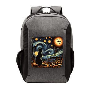 Halloween Van Gogh Starry Night Black Cat Pumpkins Bats Gift Vector Backpack