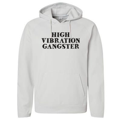 High Vibration Gangster Funny Spiritual Yoga Novelty Performance Fleece Hoodie