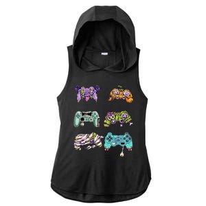 Halloween Video Gaming Controller Ladies PosiCharge Tri-Blend Wicking Draft Hoodie Tank