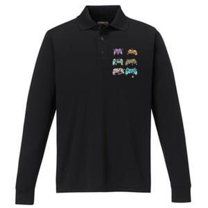 Halloween Video Gaming Controller Performance Long Sleeve Polo