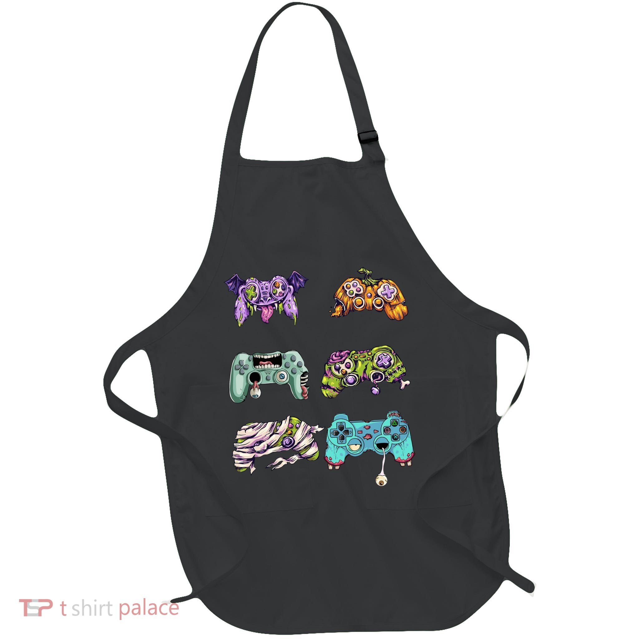 Halloween Video Gaming Controller Full-Length Apron With Pockets