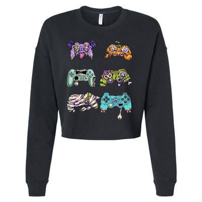 Halloween Video Gaming Controller Cropped Pullover Crew