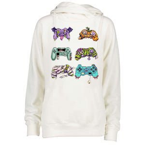 Halloween Video Gaming Controller Womens Funnel Neck Pullover Hood