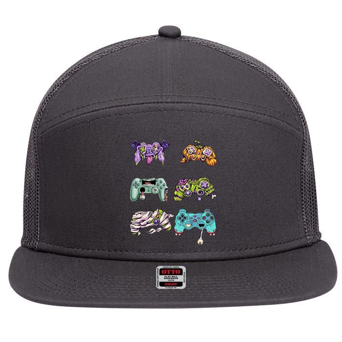 Halloween Video Gaming Controller 7 Panel Mesh Trucker Snapback Hat