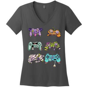 Halloween Video Gaming Controller Women's V-Neck T-Shirt