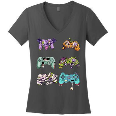 Halloween Video Gaming Controller Women's V-Neck T-Shirt