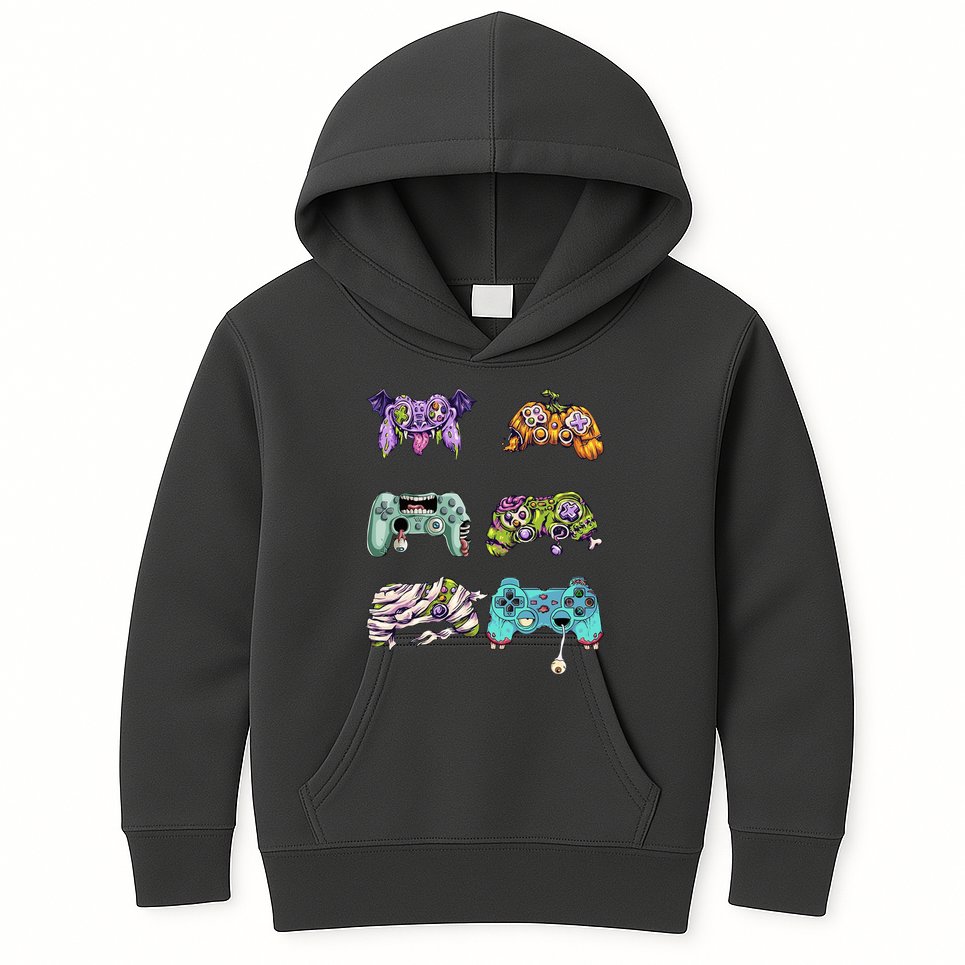 Halloween Video Gaming Controller Kids Hoodie