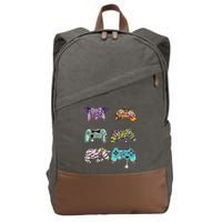 Halloween Video Gaming Controller Cotton Canvas Backpack