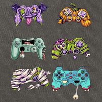 Halloween Video Gaming Controller Cotton Canvas Backpack