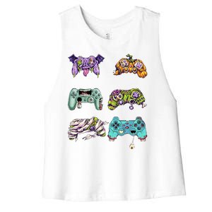 Halloween Video Gaming Controller Women's Racerback Cropped Tank