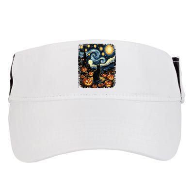 Halloween Van Gogh Starry Night Black Cat Pumpkins Adult Drive Performance Visor