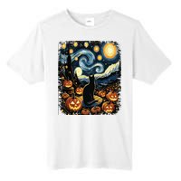 Halloween Van Gogh Starry Night Black Cat Pumpkins Tall Fusion ChromaSoft Performance T-Shirt