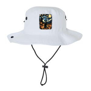 Halloween Van Gogh Starry Night Black Cat Pumpkins Legacy Cool Fit Booney Bucket Hat