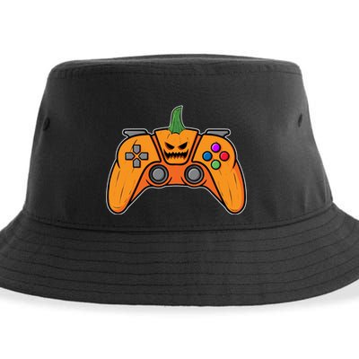 Halloween Video Game Controller With Pumpkin Face Gaming Funny Gift Sustainable Bucket Hat