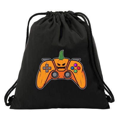 Halloween Video Game Controller With Pumpkin Face Gaming Funny Gift Drawstring Bag