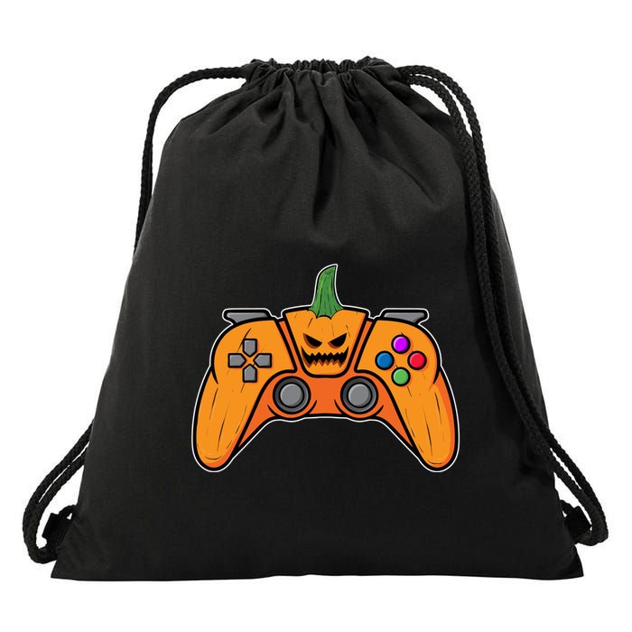 Halloween Video Game Controller With Pumpkin Face Gaming Funny Gift Drawstring Bag